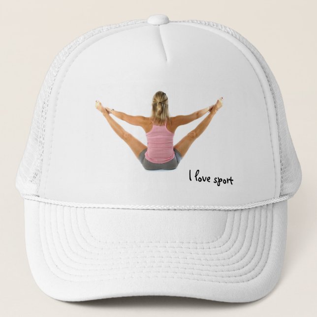 I love sport trucker hat (Front)