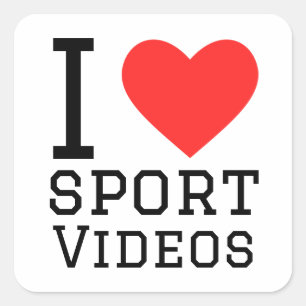 I love sport video square sticker