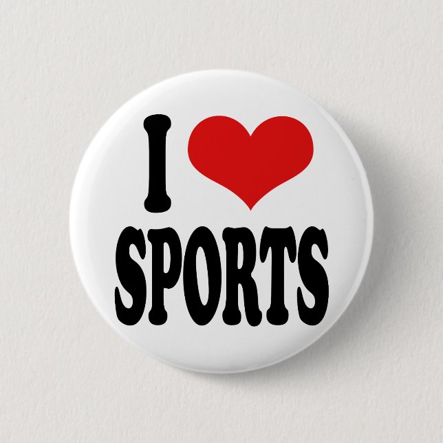 I Love Sports 6 Cm Round Badge (Front)