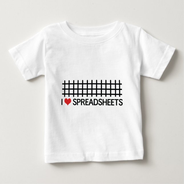 I love spreadsheets baby T-Shirt (Front)