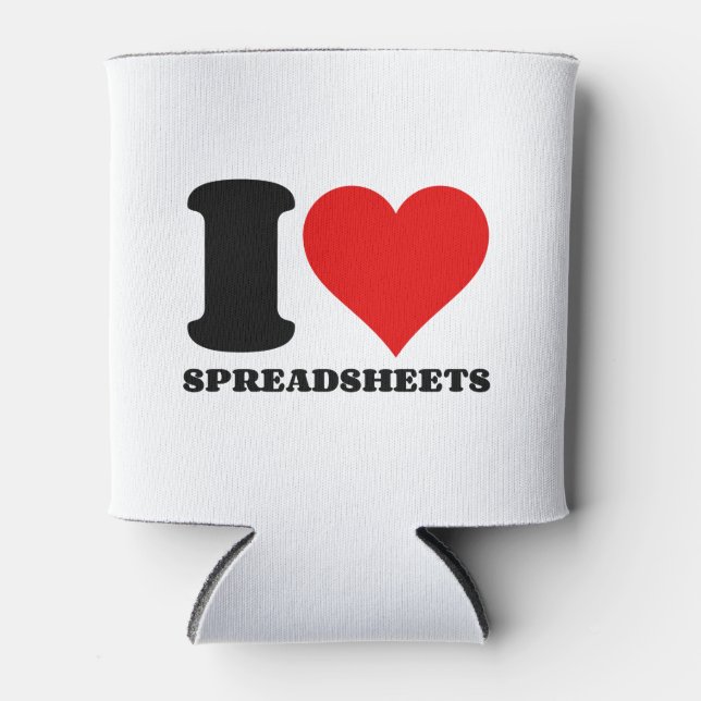 I LOVE SPREADSHEETS CAN COOLER (Front)