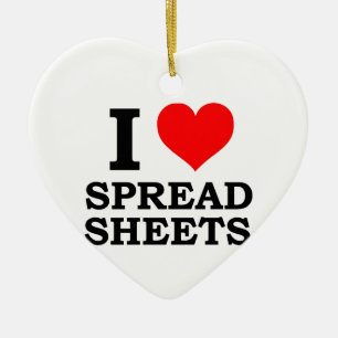 I Love Spreadsheets Ceramic Tree Decoration