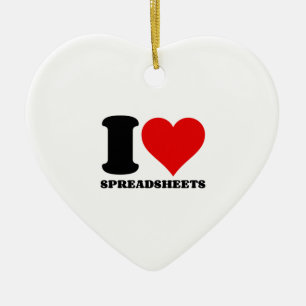 I LOVE SPREADSHEETS CERAMIC TREE DECORATION