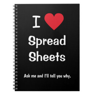 I Love Spreadsheets Joke Motivational Office Quote Notebook