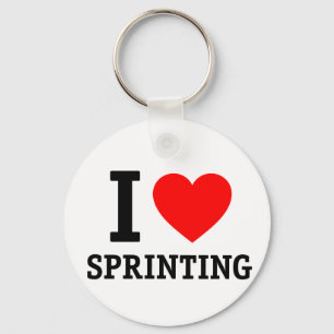 I Love Sprinting Key Ring