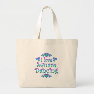 I Love Square Dancing Large Tote Bag