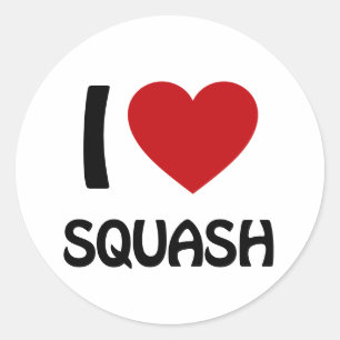 I love Squash Classic Round Sticker