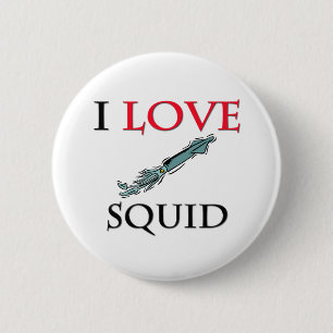 I Love Squid 6 Cm Round Badge