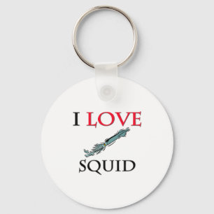 I Love Squid Key Ring