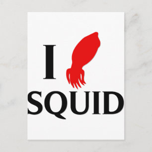 I Love Squid Postcard