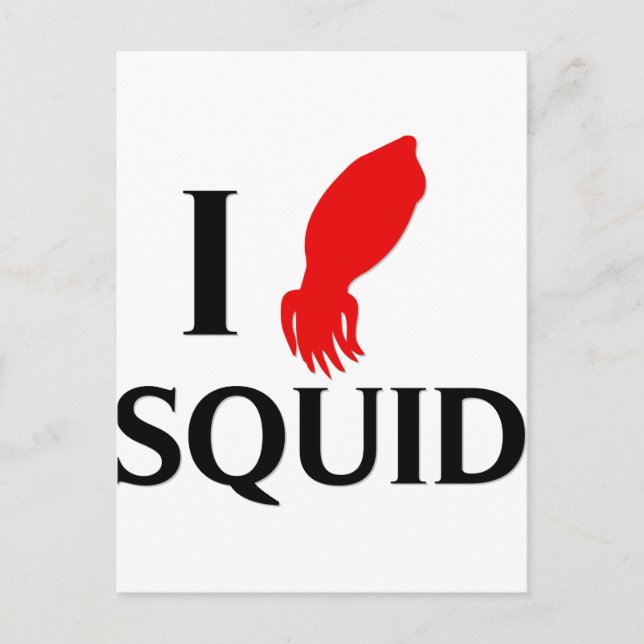 I Love Squid Postcard (Front)