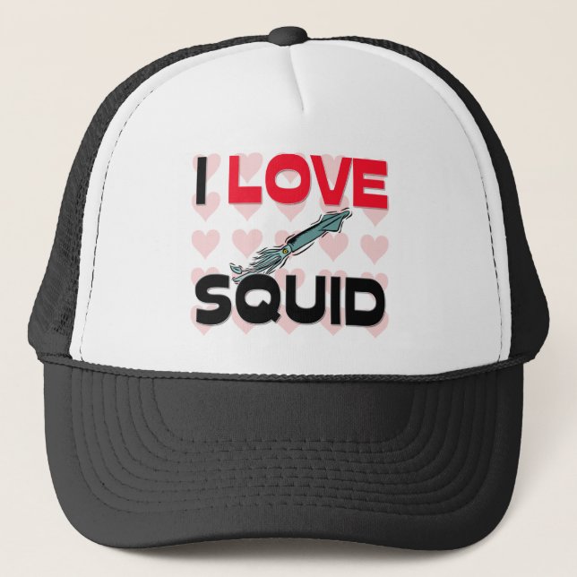 I Love Squid Trucker Hat (Front)