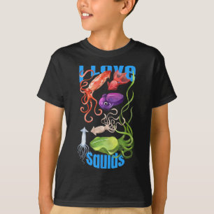 I Love Squids Octopus Cephalopod Ocean Summer T-Shirt