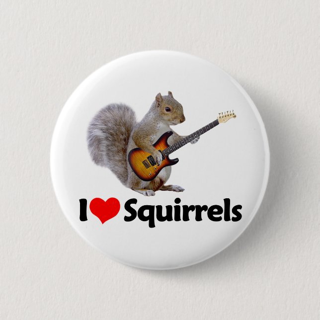 I Love Squirrels 6 Cm Round Badge (Front)