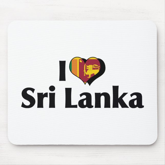 I Love Sri Lanka Flag Mouse Mat (Front)