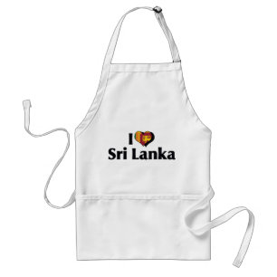 I Love Sri Lanka Flag Standard Apron