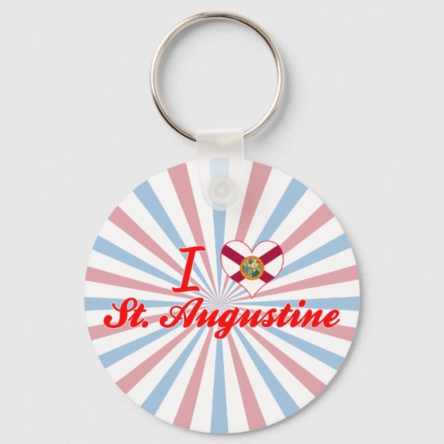I Love St. Augustine, Florida Key Ring (Front)