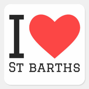 I love st barths square sticker