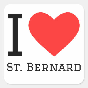 I love St. Bernard Square Sticker