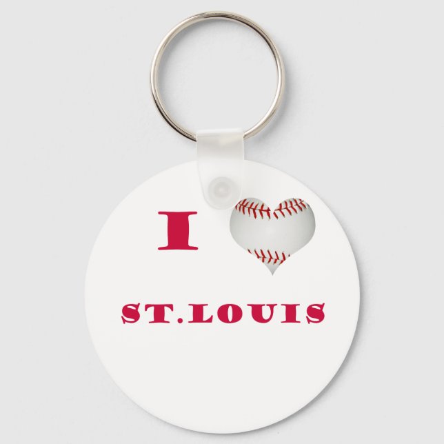 I Love St. Louis Baseball Key Ring (Front)