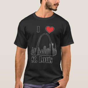 I Love St Louis Souvenir Gateway Arch Skyline T-Shirt