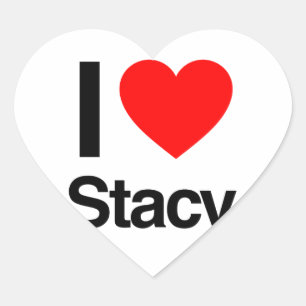 i love stacy heart sticker