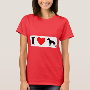 I Love Staffordshire Terriers Ladies Ringer TShirt
