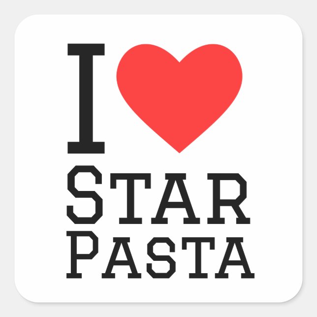 I love star pasta square sticker (Front)