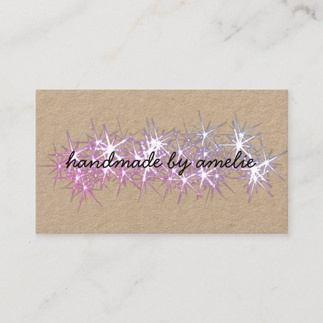 I love Stars Handmade By Name With Social Media Business Card (Front)