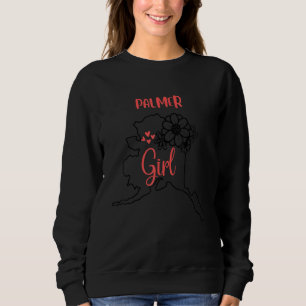 I Love State Of Alaska Flower Outline Palmer City Sweatshirt