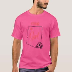I Love State Of Arizona Flower Outline Eagar City T-Shirt