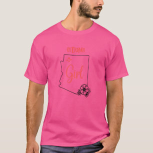 I Love State Of Arizona Flower Outline Sedona City T-Shirt