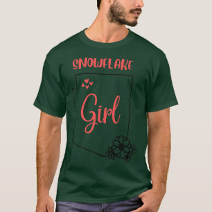 I Love State of Arizona Flower Outline Snowflake C T-Shirt