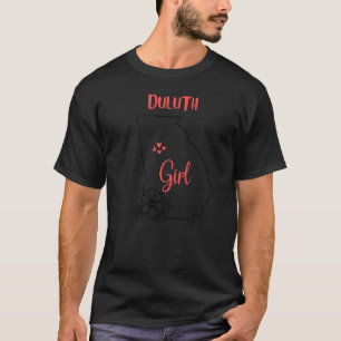 I Love State of Georgia Flower Outline Duluth City T-Shirt