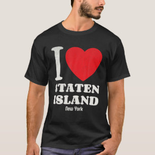 I Love Staten Island New-York Lover Retro Distress T-Shirt
