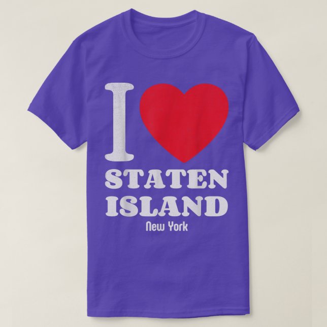I Love Staten Island Newyork Lover Retro Distresse T-Shirt (Design Front)