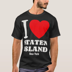 I Love Staten Island NewYork Lover Retro Distresse T-Shirt