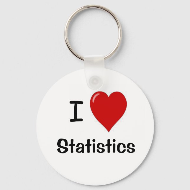 I Love Statistics - I Heart Statistics Key Ring (Front)