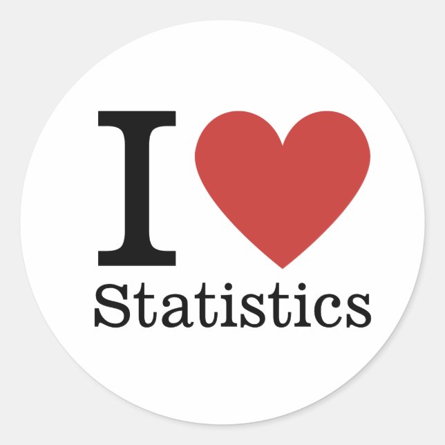 I ❤️ Love Statistics STICKER (Front)