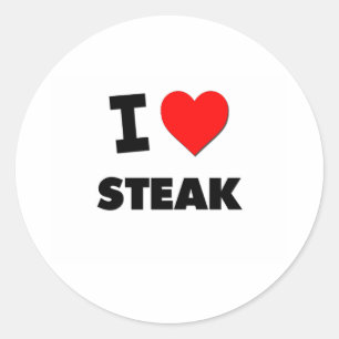 I love Steak Classic Round Sticker