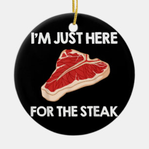 I Love Steak Gift Ribeye House Ceramic Tree Decoration