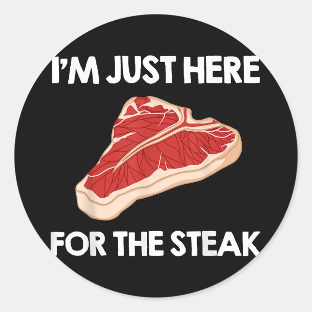 I Love Steak Gift Ribeye House Classic Round Sticker (Front)