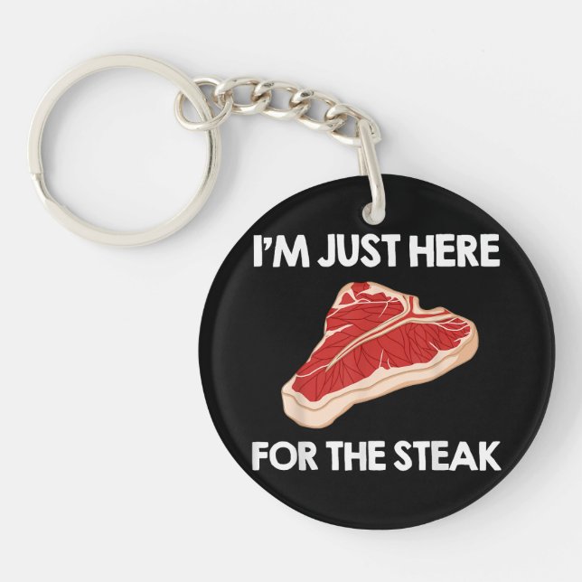 I Love Steak Gift Ribeye House Key Ring (Front)