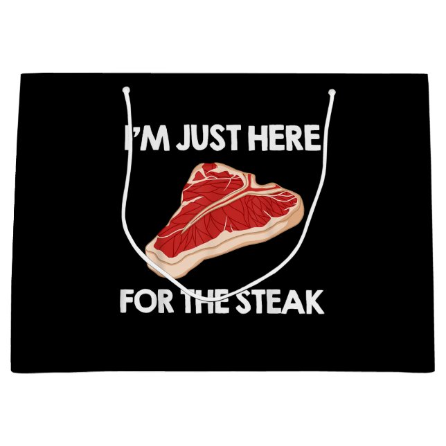 I Love Steak Gift Ribeye House Large Gift Bag (Front)