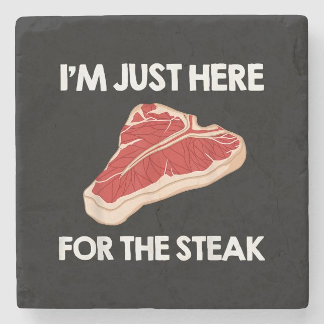 I Love Steak Gift Ribeye House Stone Coaster (Front)
