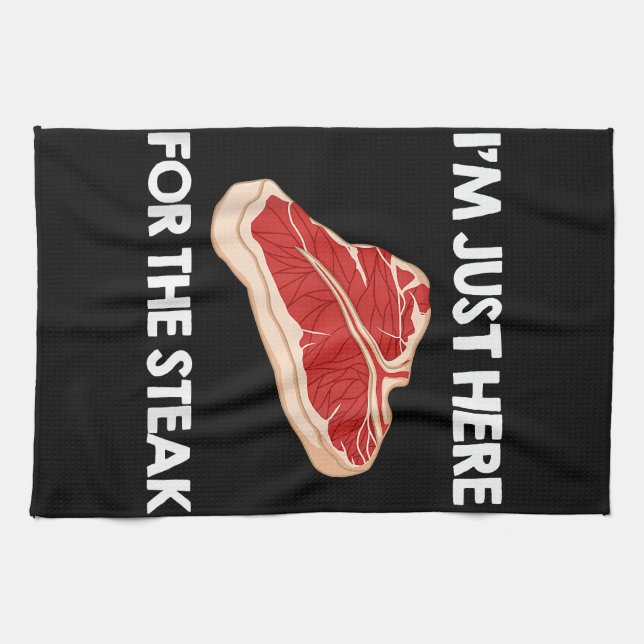 I Love Steak Gift Ribeye House Tea Towel (Horizontal)