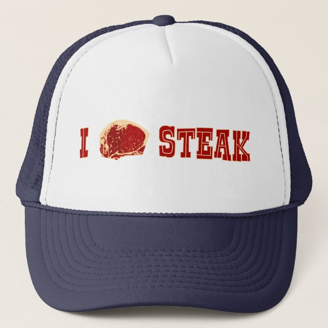 I Love Steak Trucker Hat (Front)