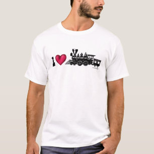 I love steam engine locomotive graphic art t-shirt