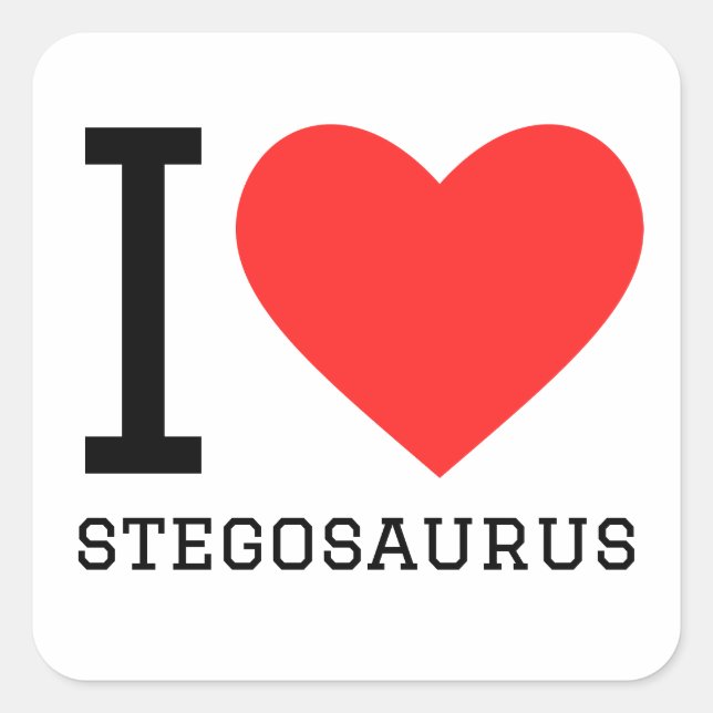 I love stegosaurus  square sticker (Front)