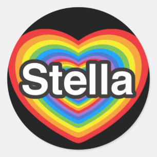 I love Stella. I love you Stella. Heart Classic Round Sticker